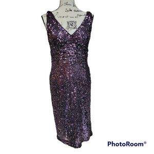 Aidan Mattox Sequins Midi Dress - Size 2